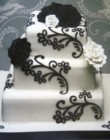 Crno bele svadbene torte