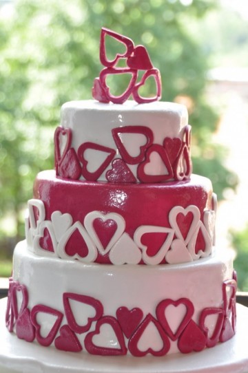 Svadbene torte Pink hearts